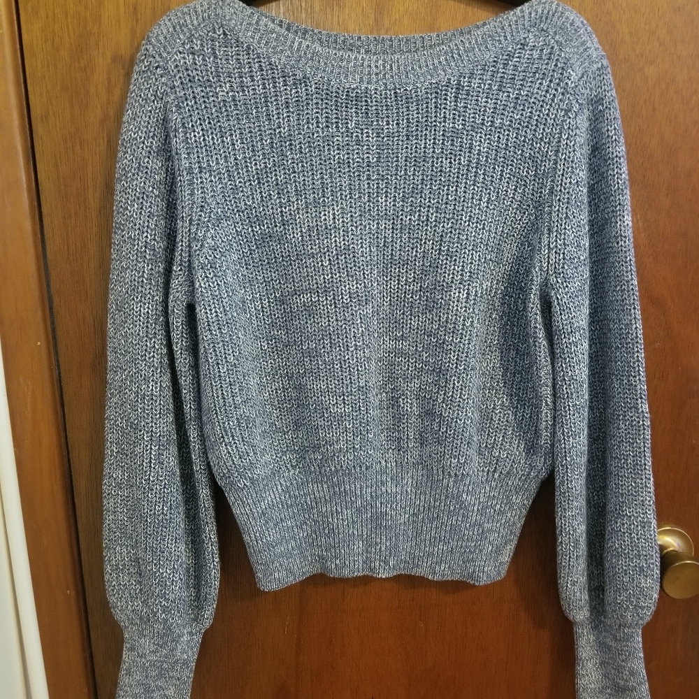 Women's Gray/blue sweater - Balloon Sleeves